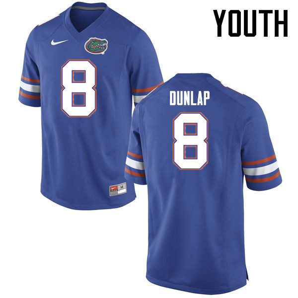NCAA Florida Gators Carlos Dunlap Youth #8 Nike Blue Stitched Authentic College Football Jersey MSK7864AH